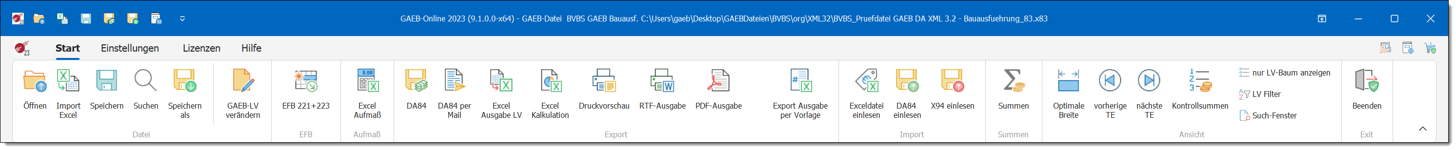 GAEB-Online 2025 Oberflche